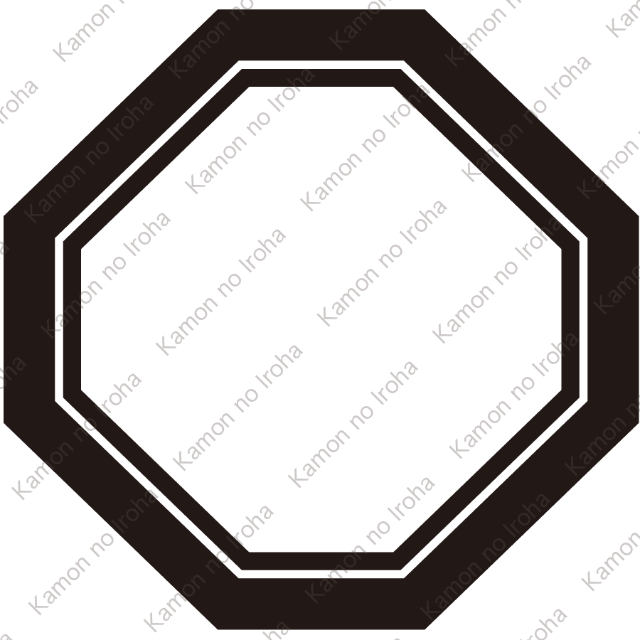 子持ち隅切り角紋