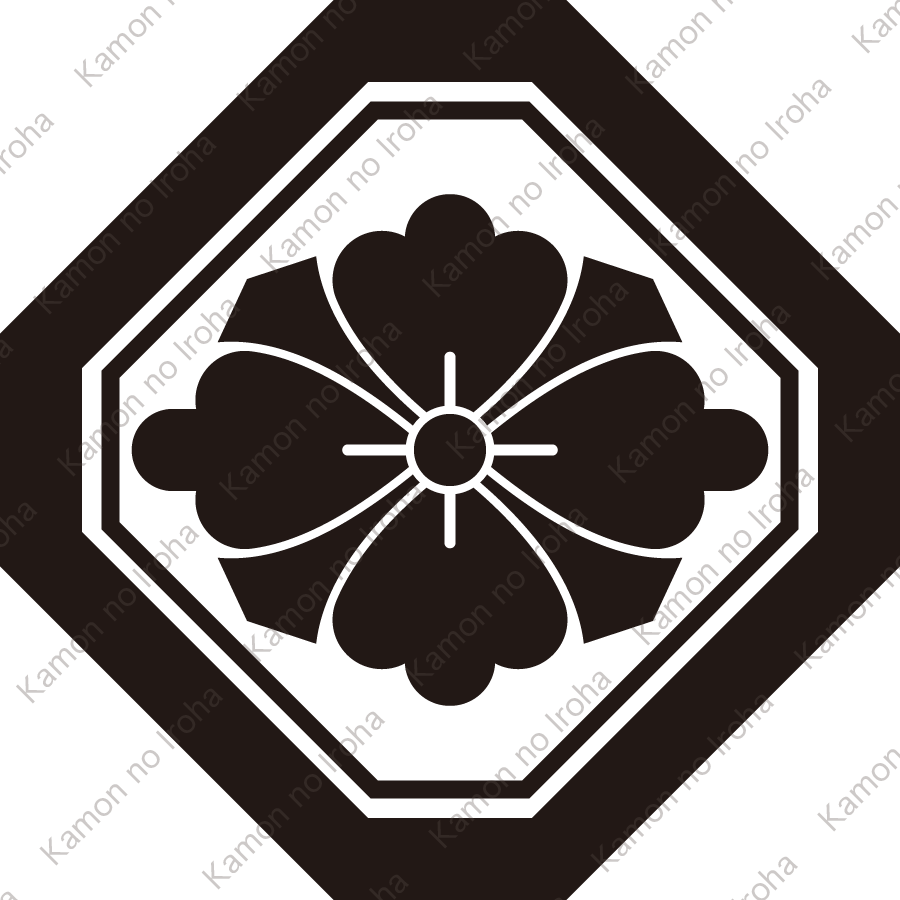 子持ち隅切り角に剣花菱紋