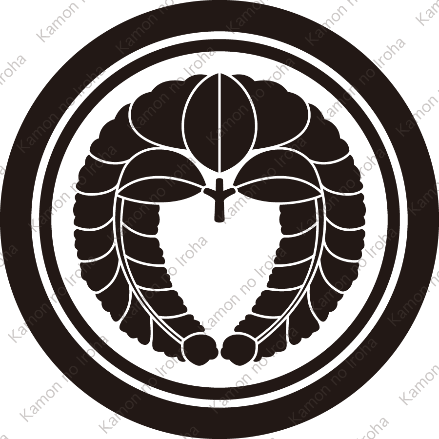 子持ち輪に下り藤紋