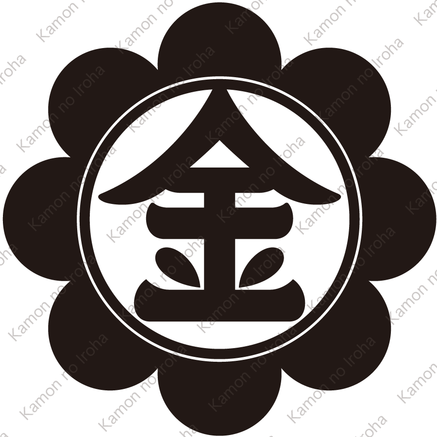 子持ち八つ浪輪に金の字紋