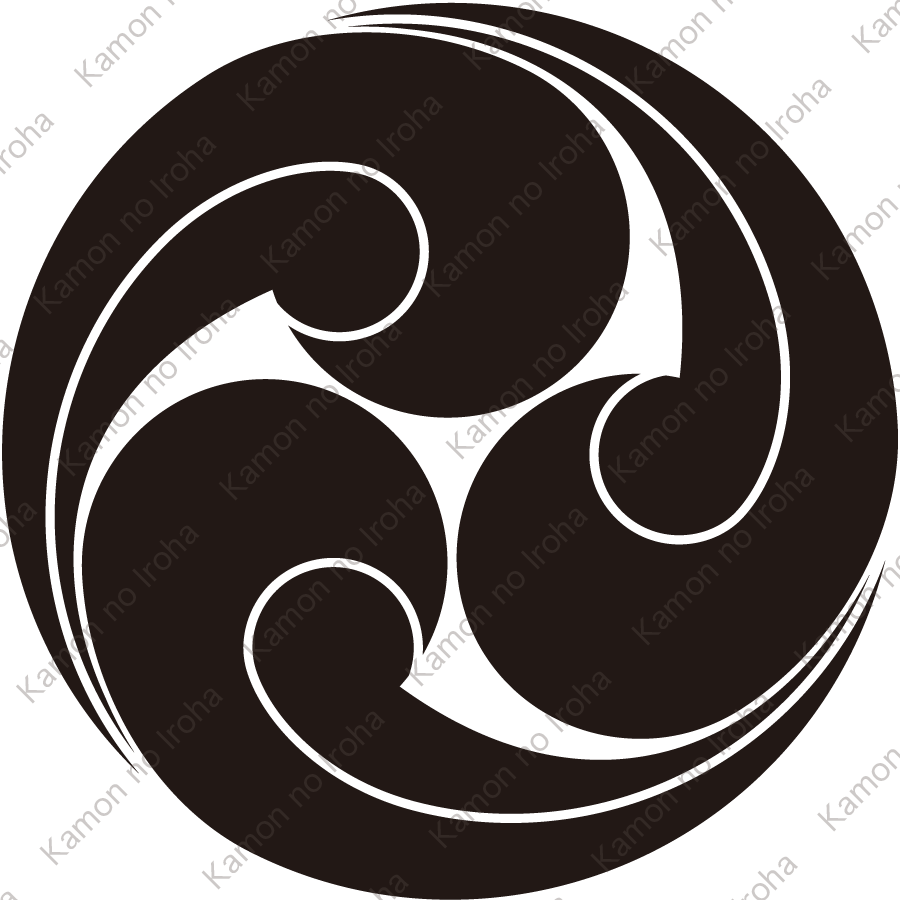 子付き三つ巴紋