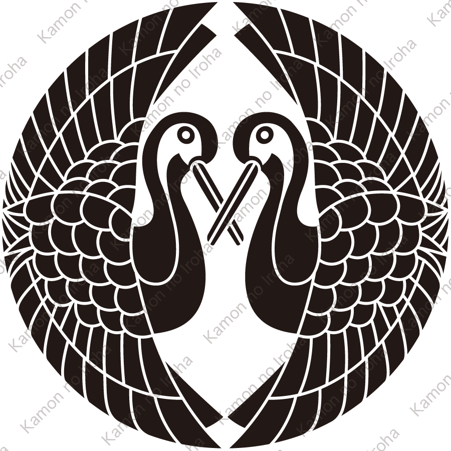 喰い合い対い鶴紋