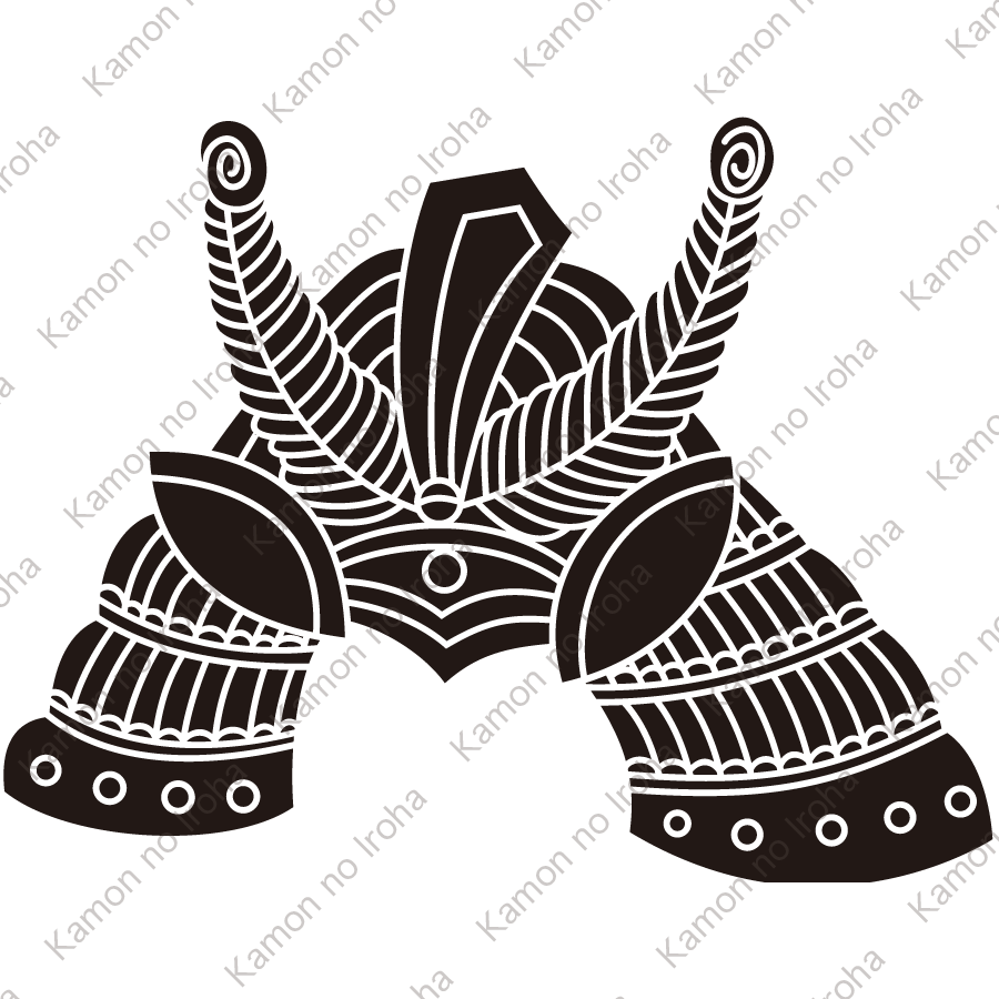 孔雀剣立て兜紋