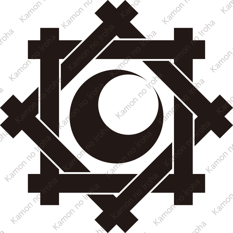 組み合い井筒に半月紋