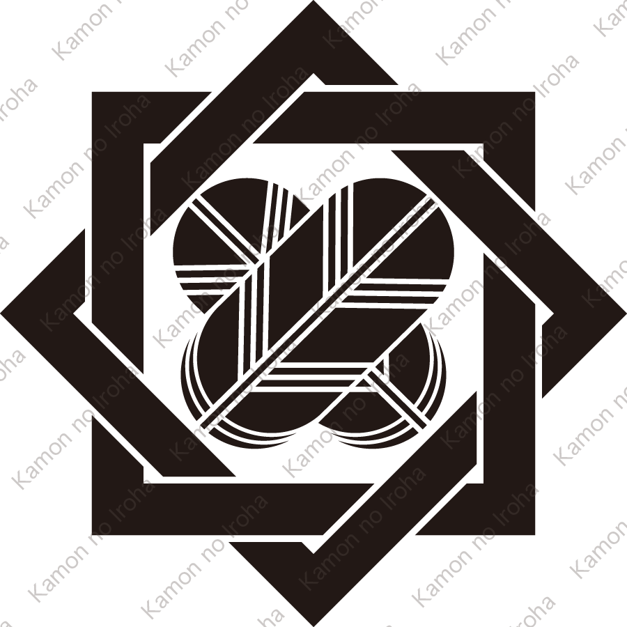 組み合い角に違い鷹の羽紋