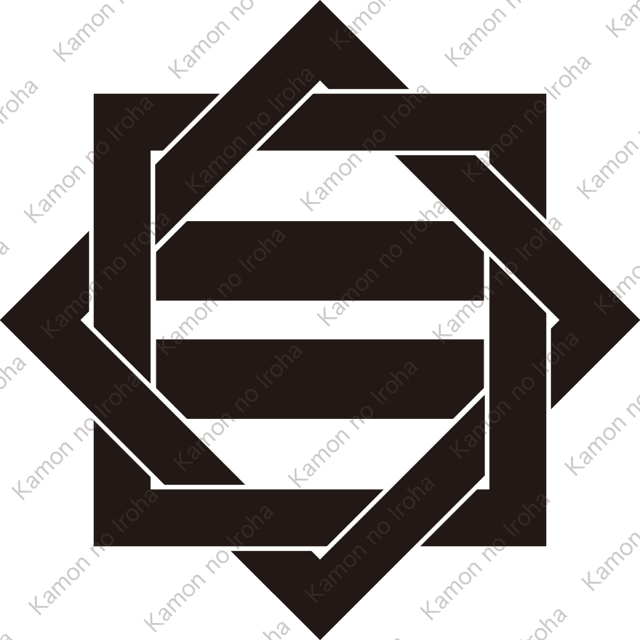 組み合い角に二つ引き紋