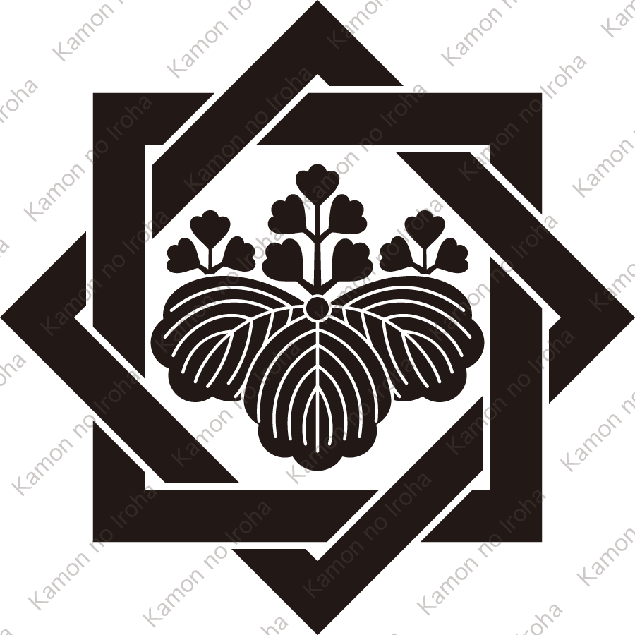 組み合い角に五三桐紋