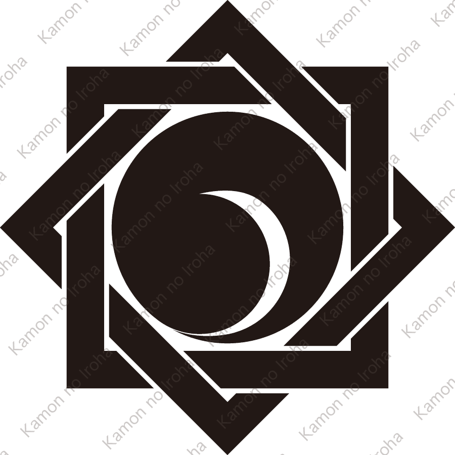 組合い角に右一つ巴紋