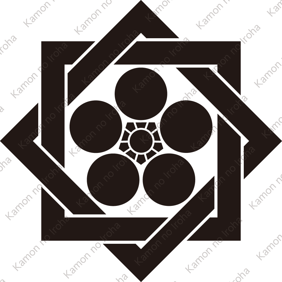 組み合い角に梅鉢紋