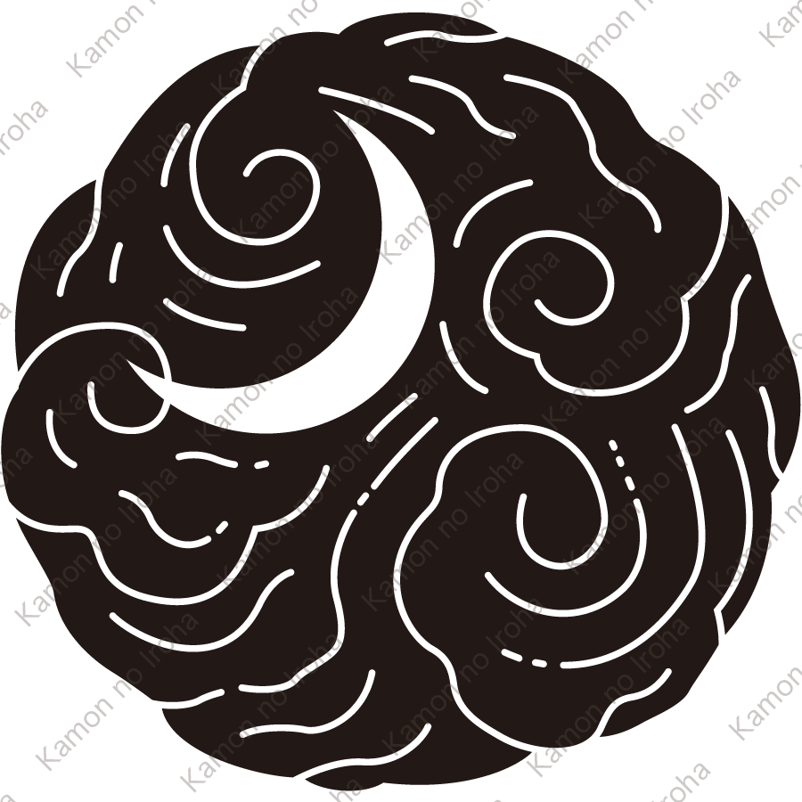 雲丸に地抜き月紋