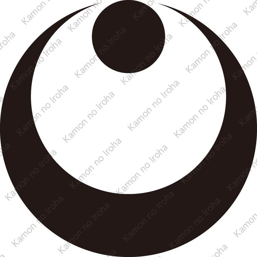 真向い月に星紋