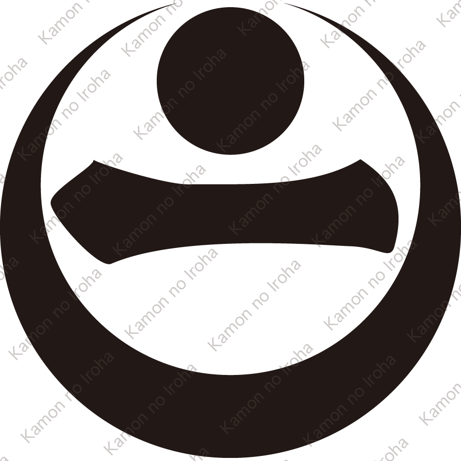 真向い月に星に一文字紋