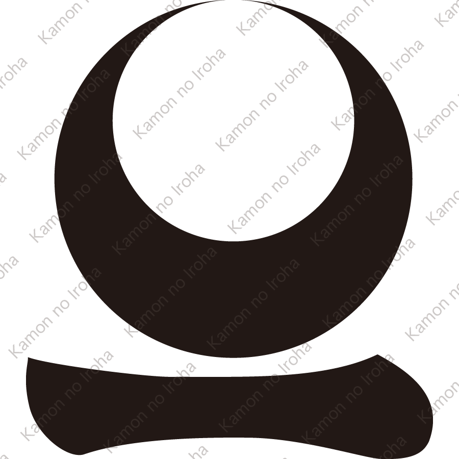 真向い月に一文字紋