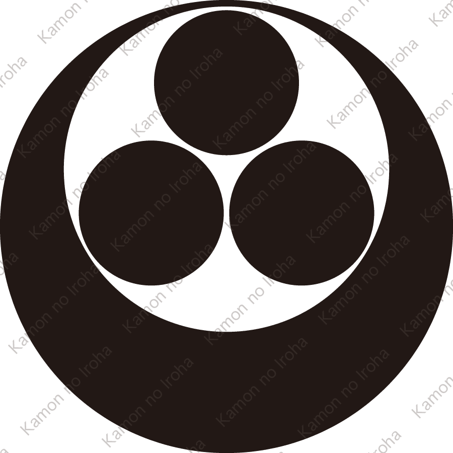 真向い月に三つ星紋