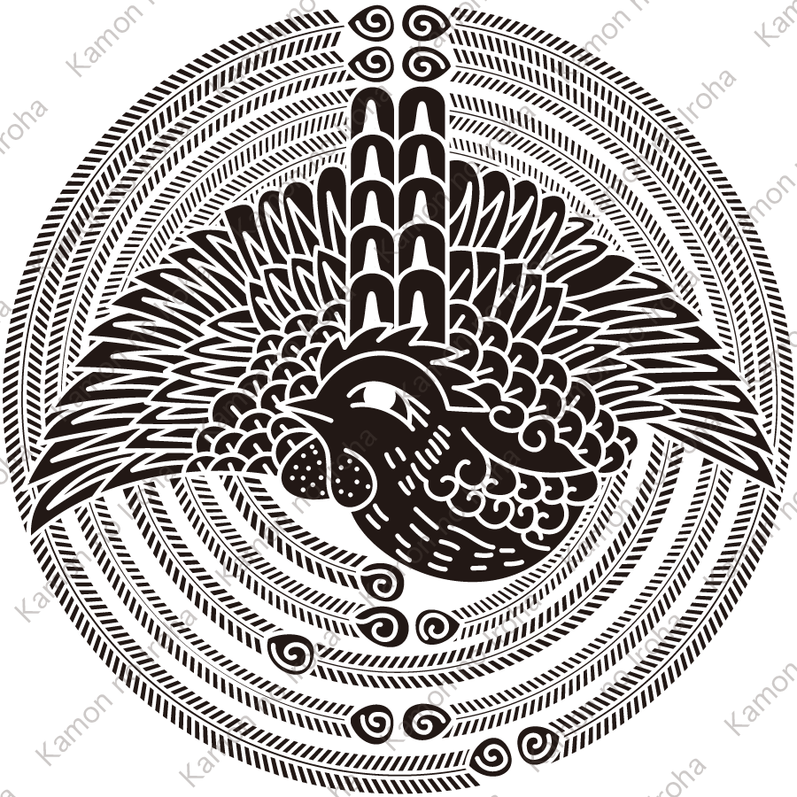 真向き鳳凰の丸紋