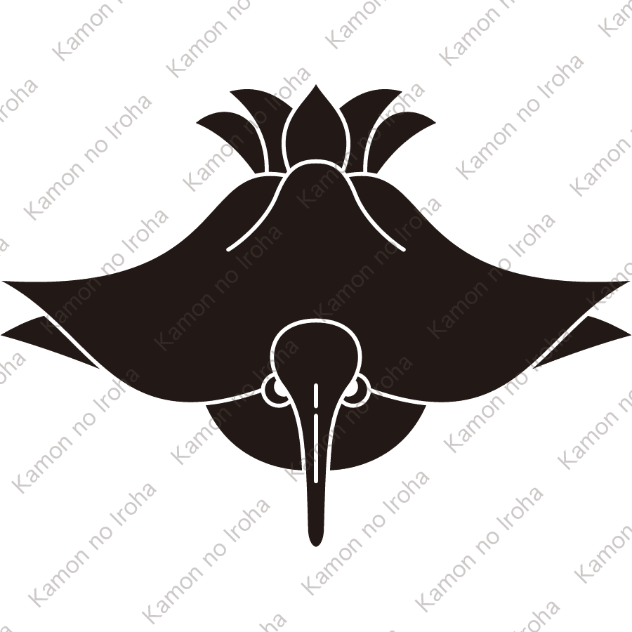 真向き光琳鶴紋