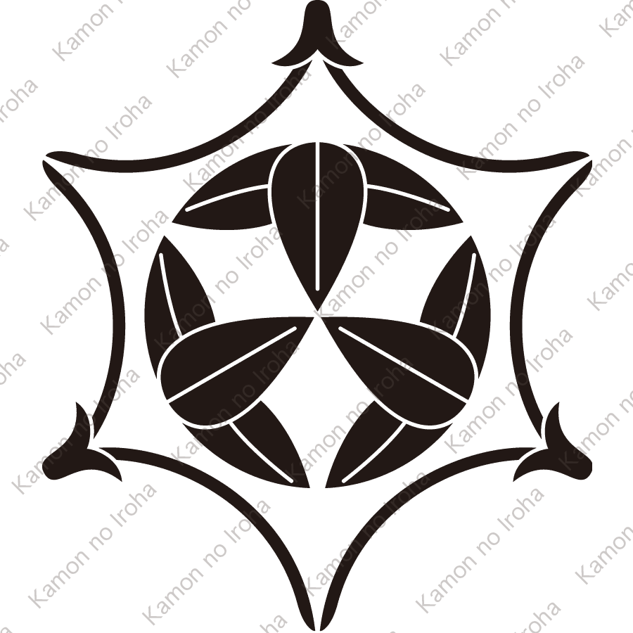 鞠鋏み松葉に九枚笹紋