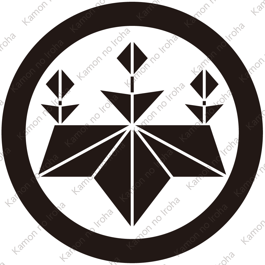 丸に麻の葉桐紋