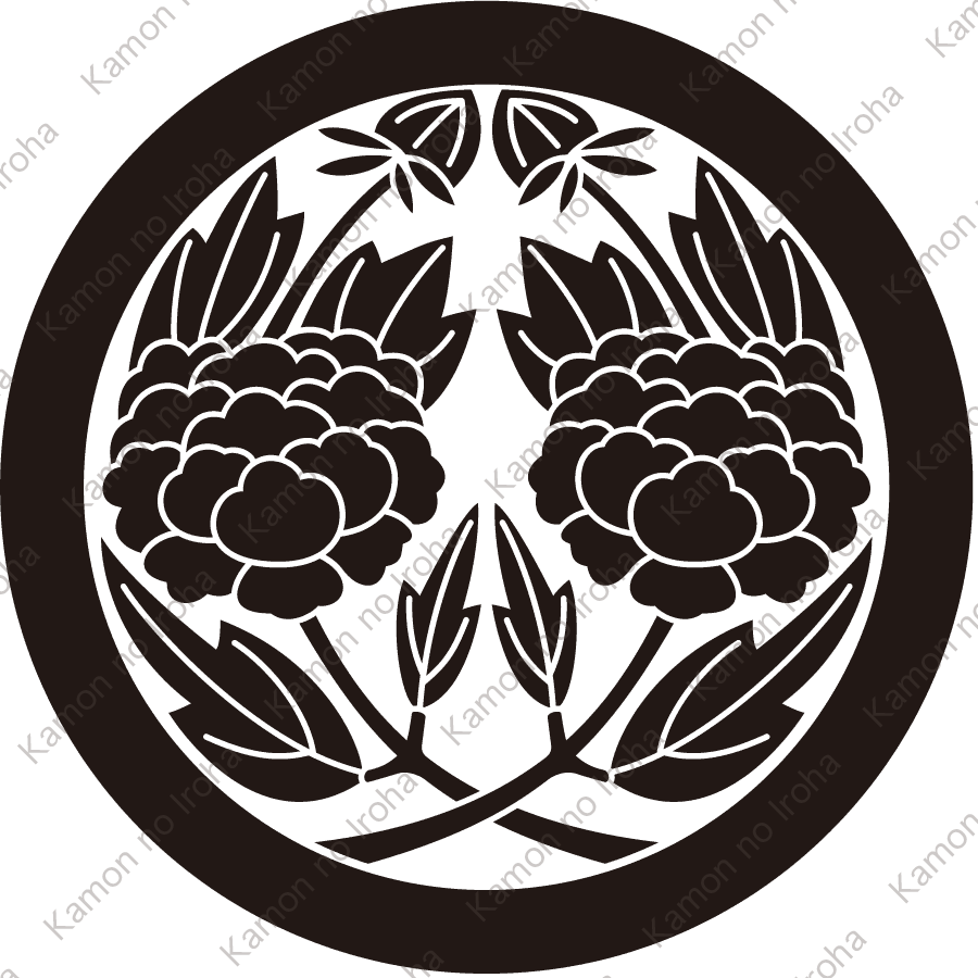 丸に違い牡丹紋