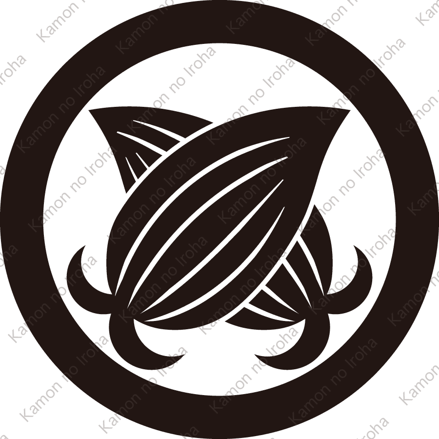 丸に違い変り梛の葉紋