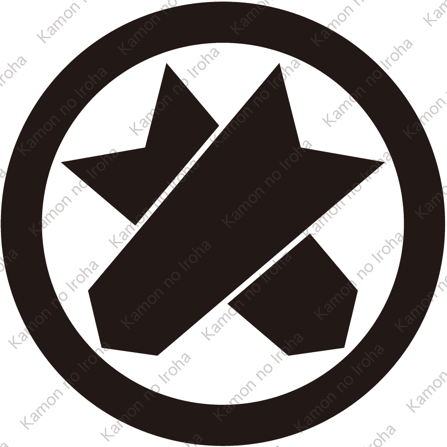丸に違い矢筈紋