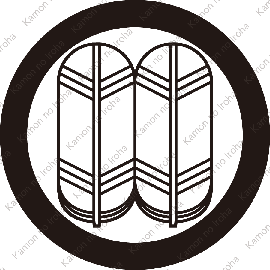 丸に中陰並び鷹の羽紋