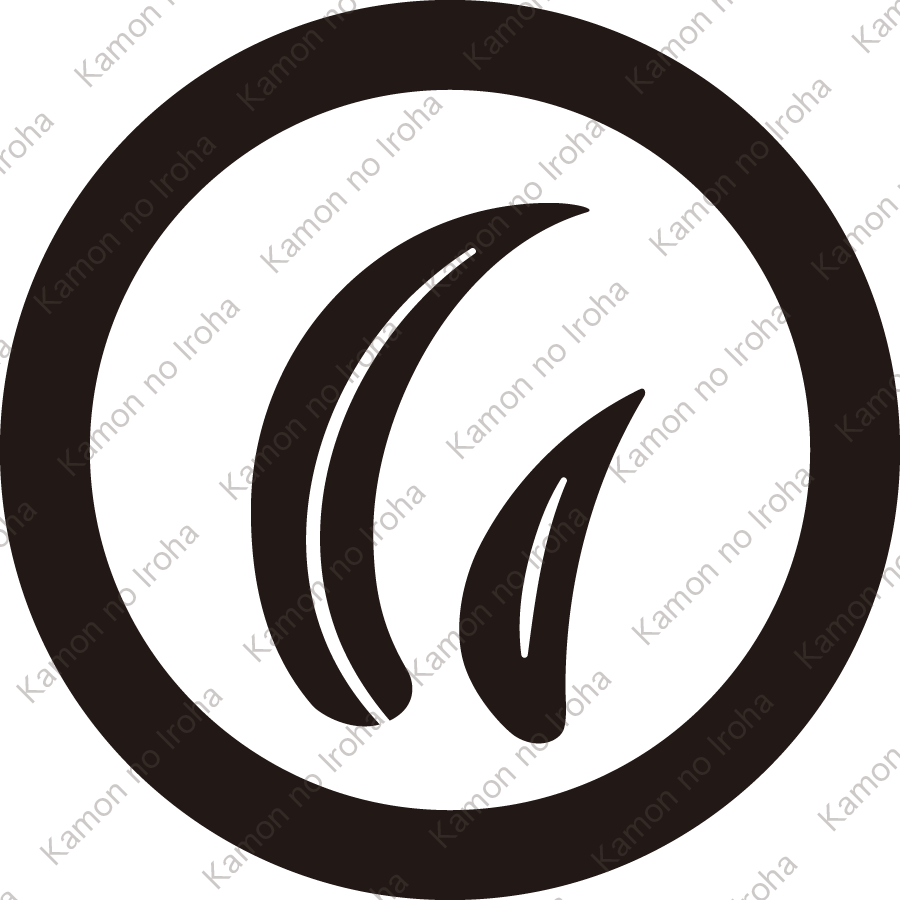 丸に大小二つ葦の葉紋