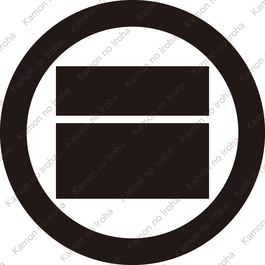 丸に大小二つ引き紋