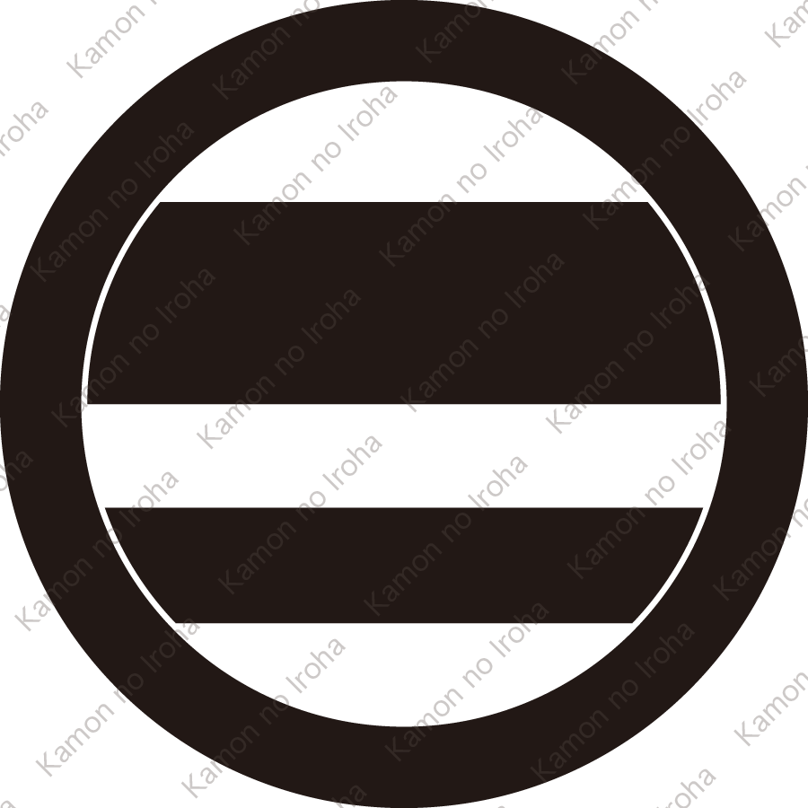 丸に大小二つ引き（２）紋