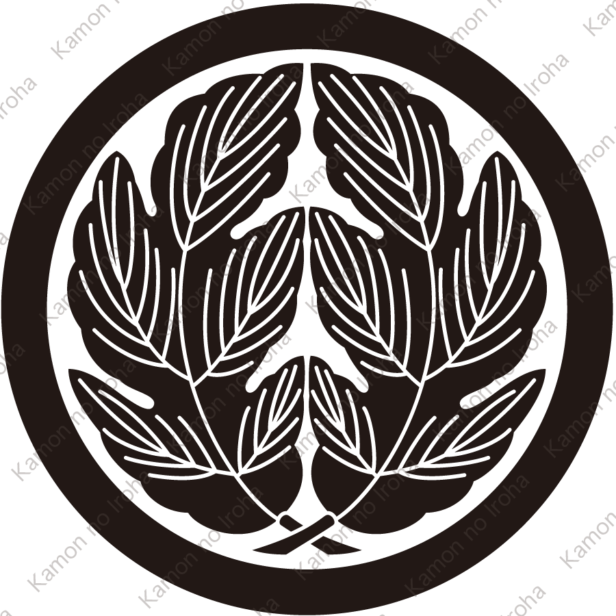 丸に抱き菊の葉紋