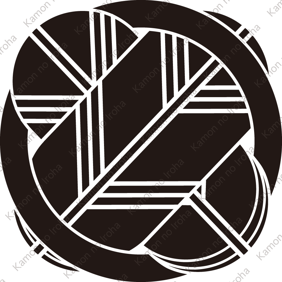 丸に出違い鷹の羽紋