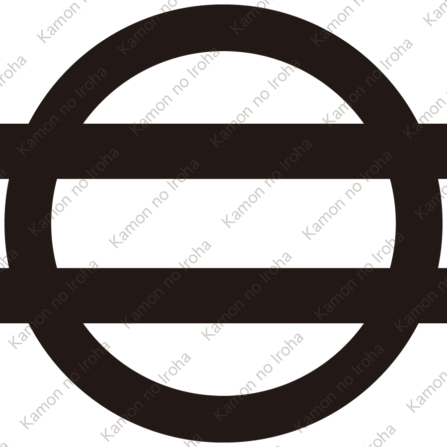 丸に出二つ引き紋