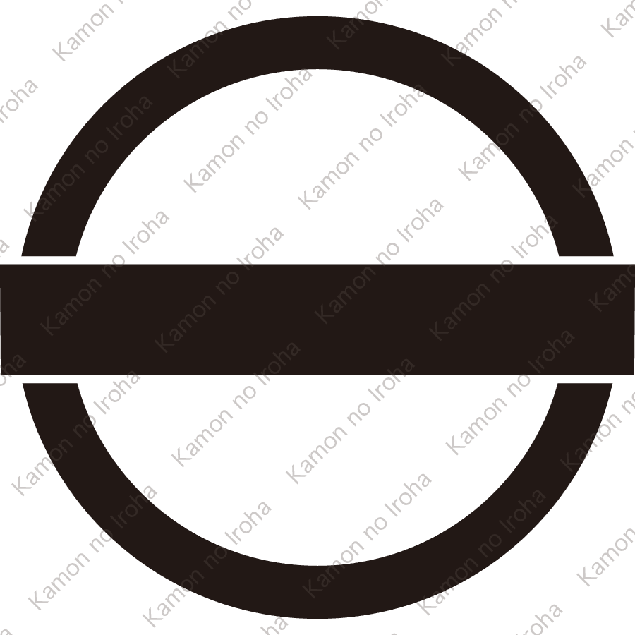 丸に出一つ引き紋