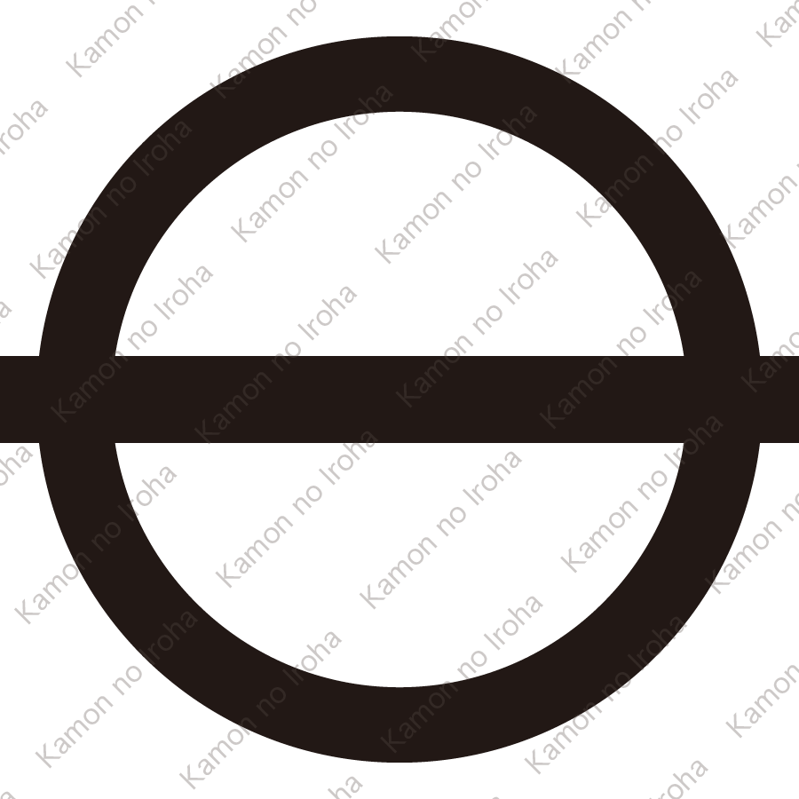 丸に出一つ引き紋