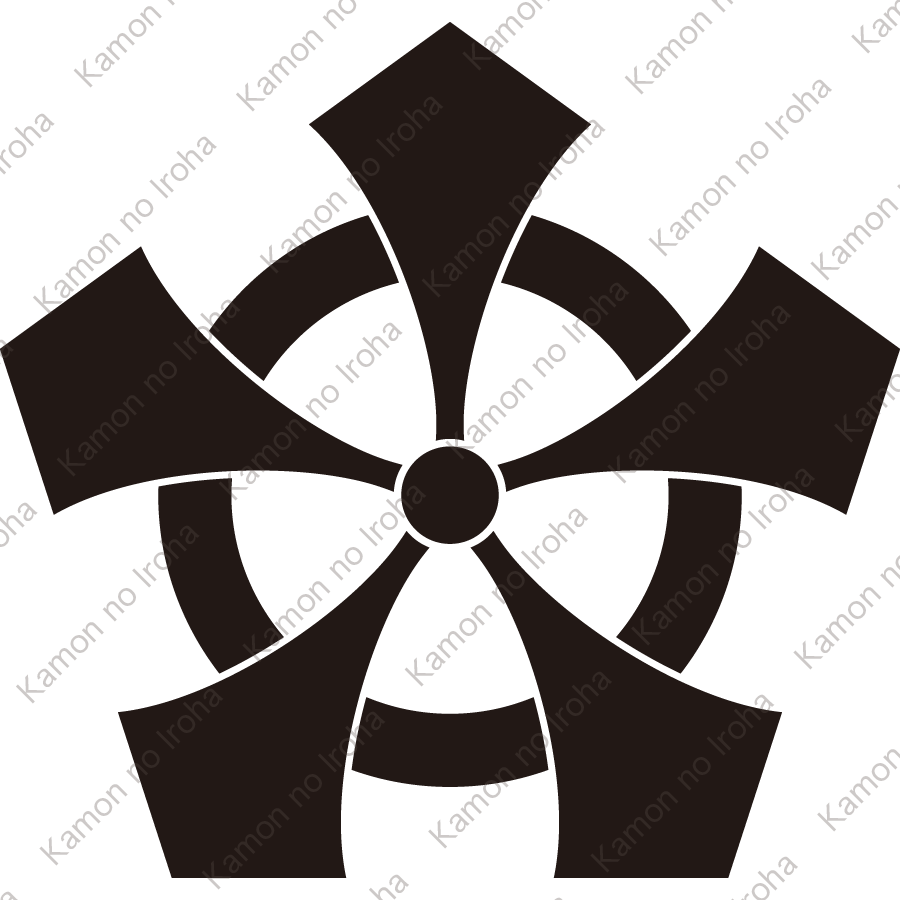 丸に出五つ剣紋