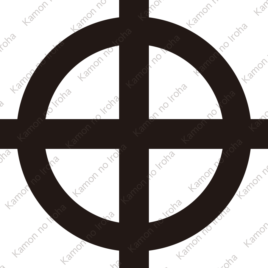 丸に出十字久留子紋