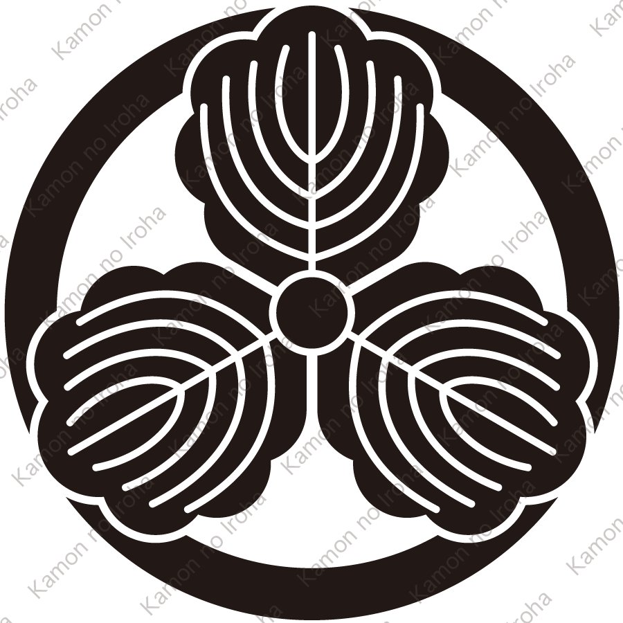 丸に出三つ柏紋