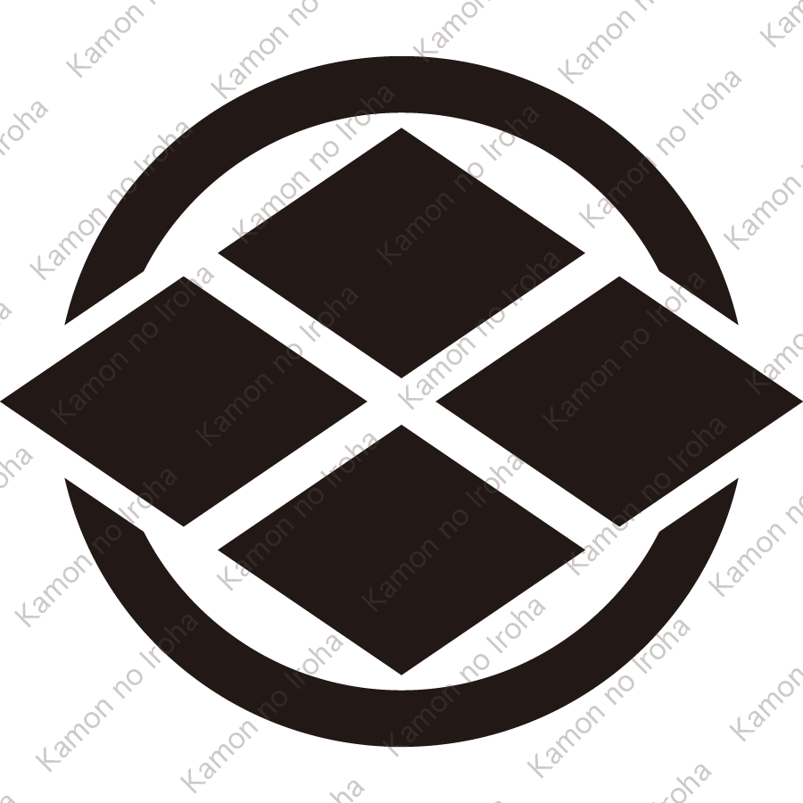 丸に出割り菱紋