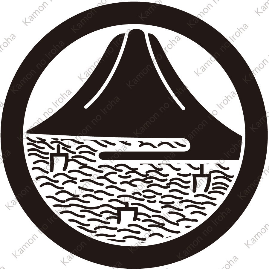 丸に富士山に帆掛船紋