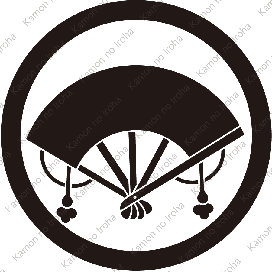 丸に房付き扇紋