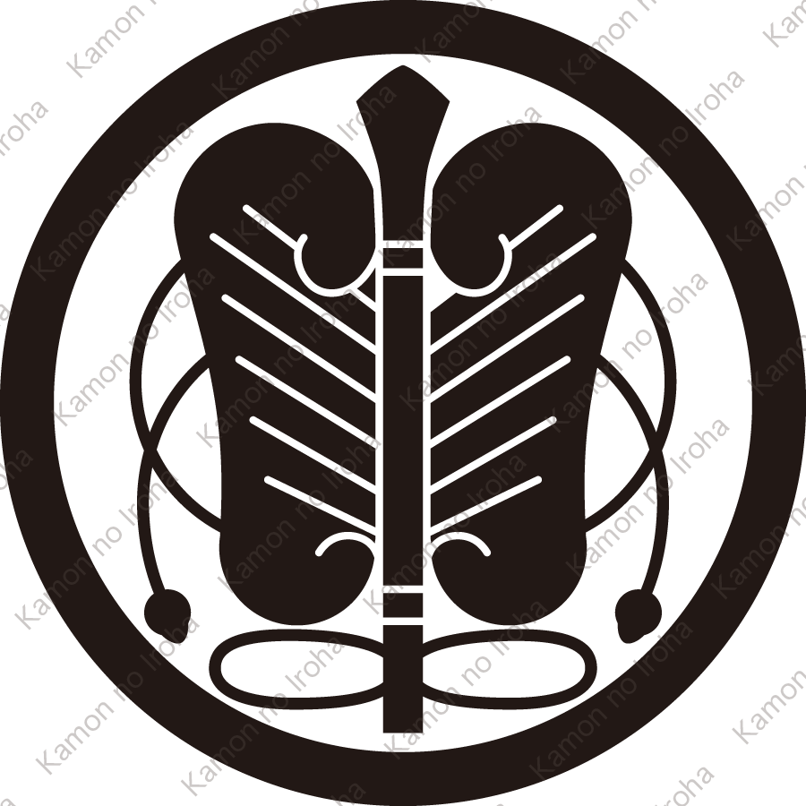 丸に房付き唐団扇（２）紋