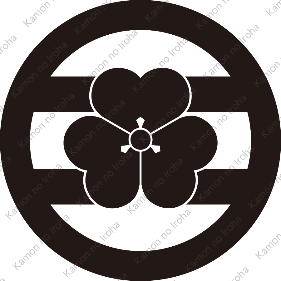 丸に二つ引きに片喰紋