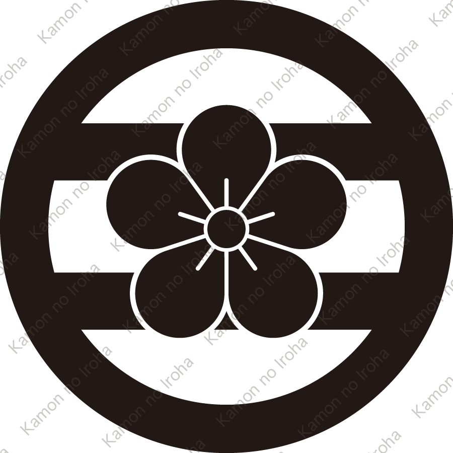 丸に二つ引きに梅紋