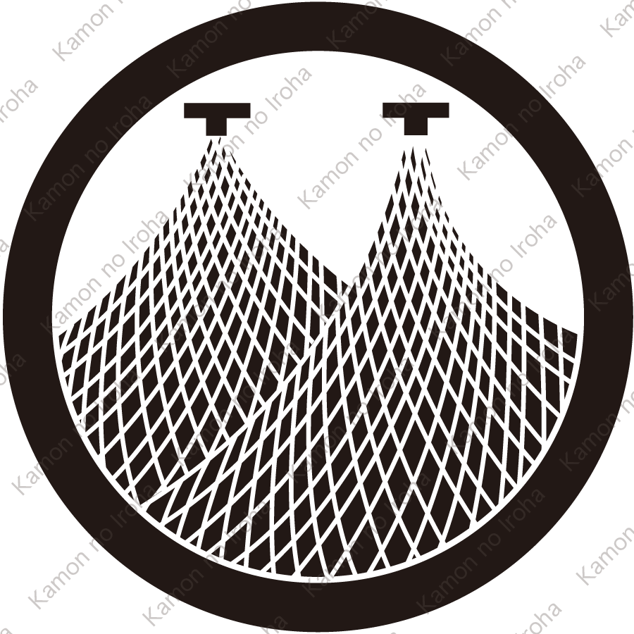 丸に二つ干網紋