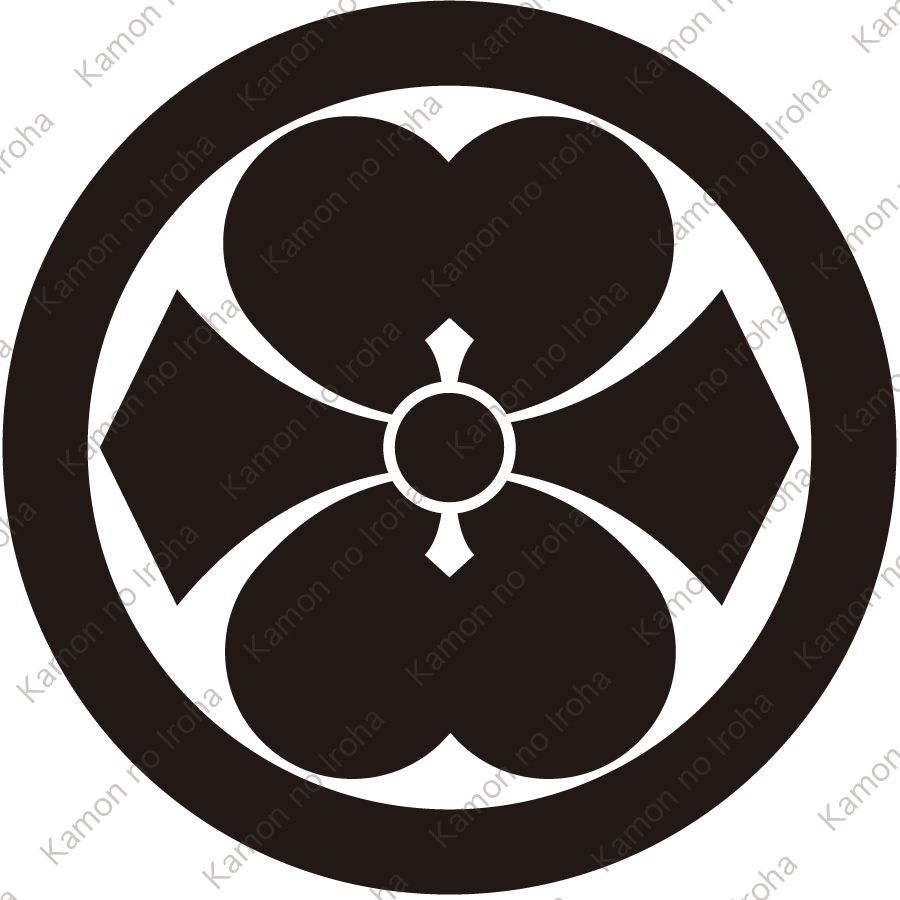 丸に二つ剣片喰紋