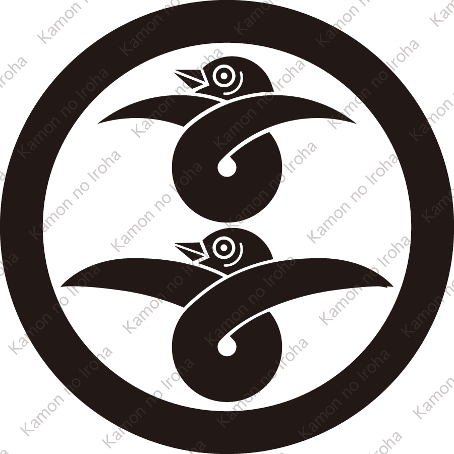 丸に二つ結び雁金紋