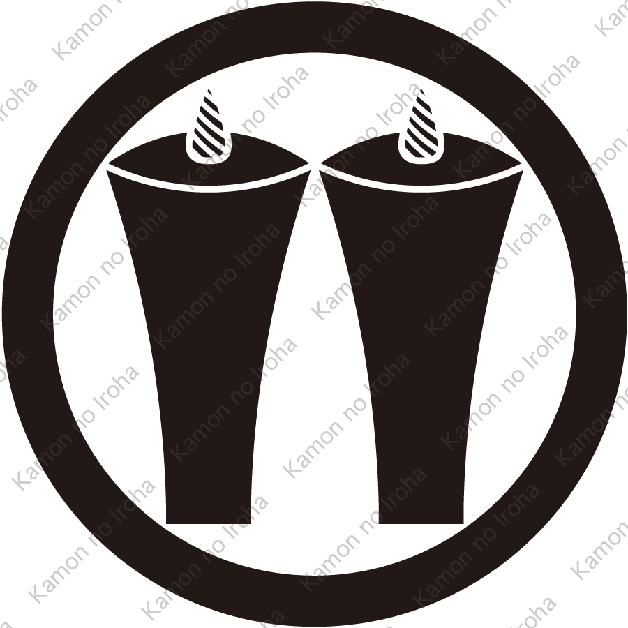 丸に二つ蝋燭紋