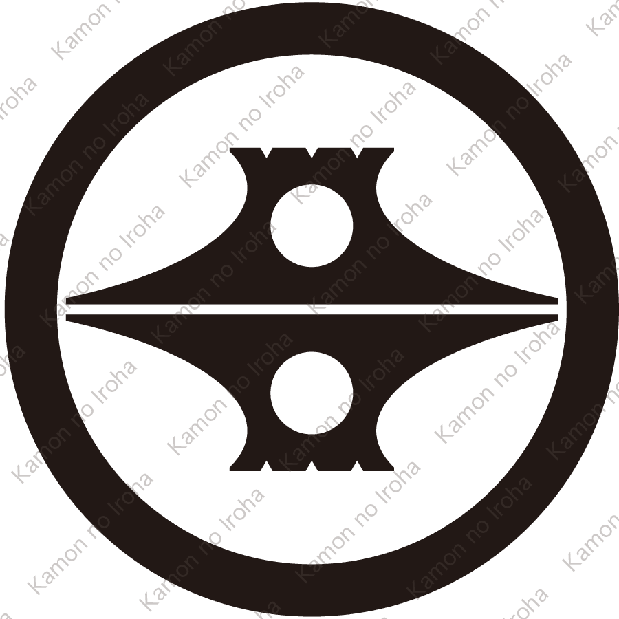 丸に二つ三味駒紋
