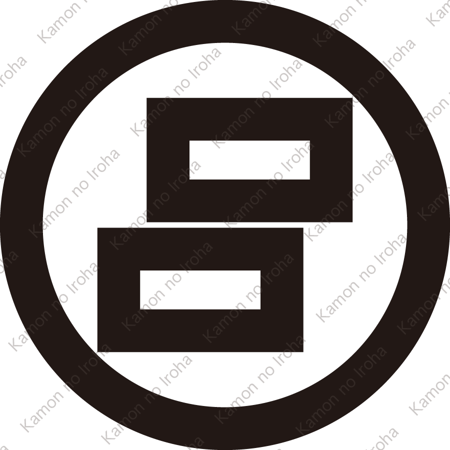 丸に二つ垂れ角紋