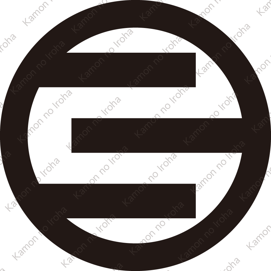 丸に不揃い三つ引き紋